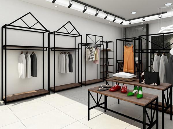 Professional Retail Clothing Display Units Steel Display Shelves For Women