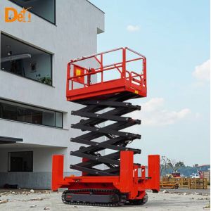 4m-16m Electric Scissor Lift Table Crawler Type Electric Scaffolding Lifting Platform 3.3kw