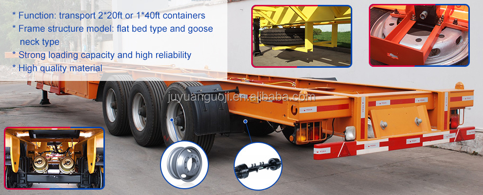 - 40ft Skeleton Container Semi Trailer Chassis Truck Trailer for Your Requirements