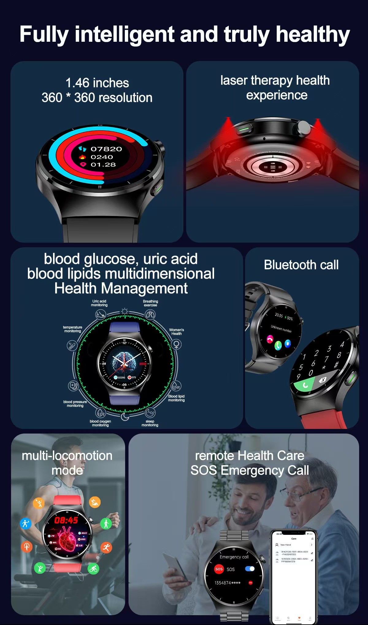 F320 Health Smart Watch With Blood Oxygen Blood Pressure Blood Lipid Monitor