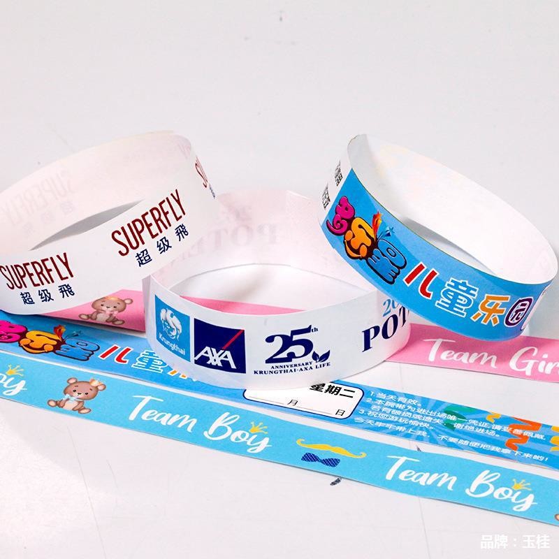 Custom Logo Sequential Numbered Tyvek Wristband Pool Waterproof Full Color Printing Disposable Bracelet Wristbands