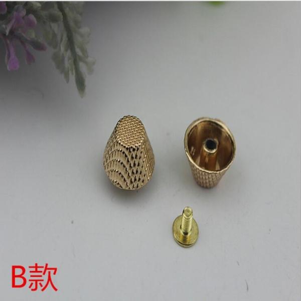 Fashionable simple pattern gold round 8 mm custom leather rivets bottom nails