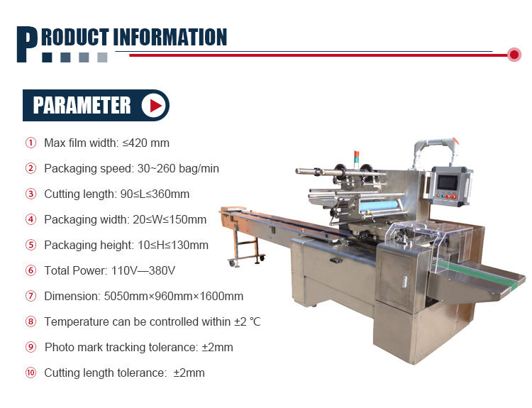 Mult-Row On-Edge Sealing Packing Machine Cookie Chocolate Biscuit Automatic Packing Machine
