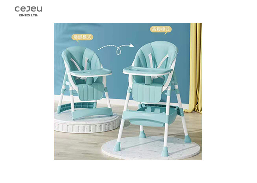 117*44*54CM Easy Storage Baby Feeding High Chair PU Seat 16KG