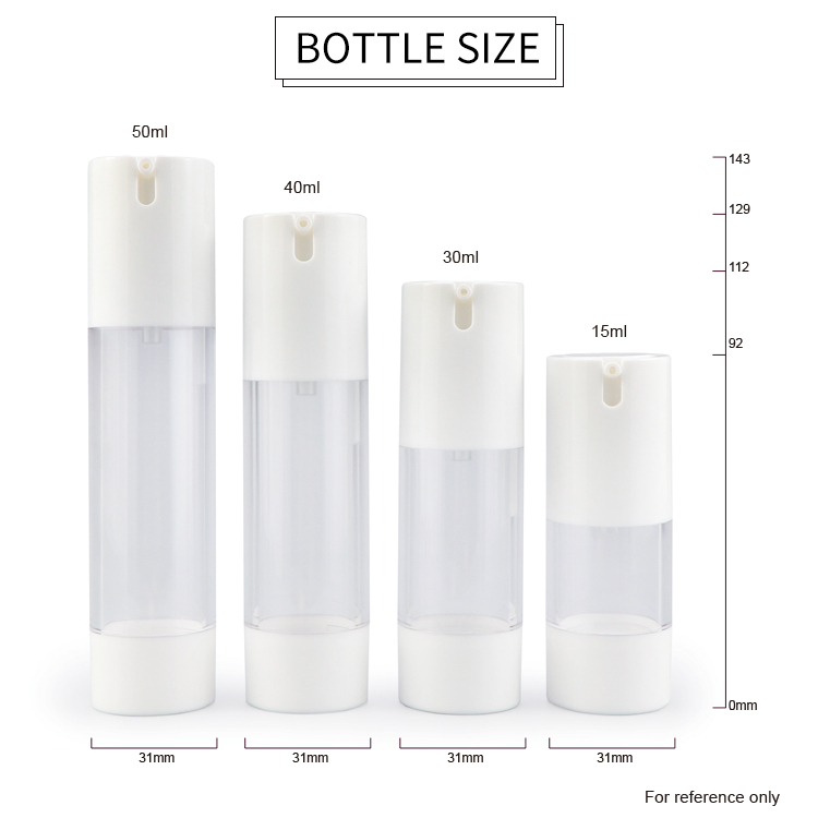 50ml 100ml Serum Airless Plastic Lotion Bottles With Pump Sprayer