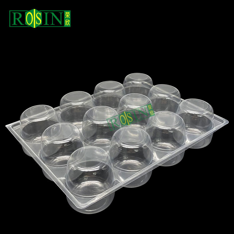 Hinged Clamshell Plastic Bakery Packaging Single Compartment Muffin Cupcake Box