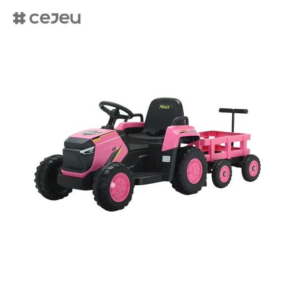 CJ-DLS-X18 kids electric tractor toy car dual motor 12v battery powered plastic