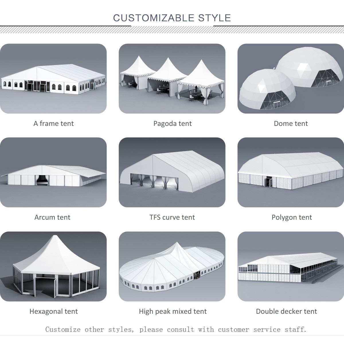 Extruded Aluminum Frame Outdoor Event Tents 15x30 Sqm Wind Resistant