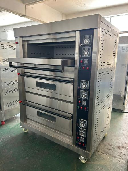 6 Trays LPG Gas Deck Oven 220V 50HZ 3 Deck Model for Commercial Restaurant
