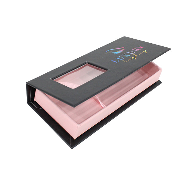 Custom Black Folding Recycled Paper Gift Boxes , Luxury Paper Box With Window