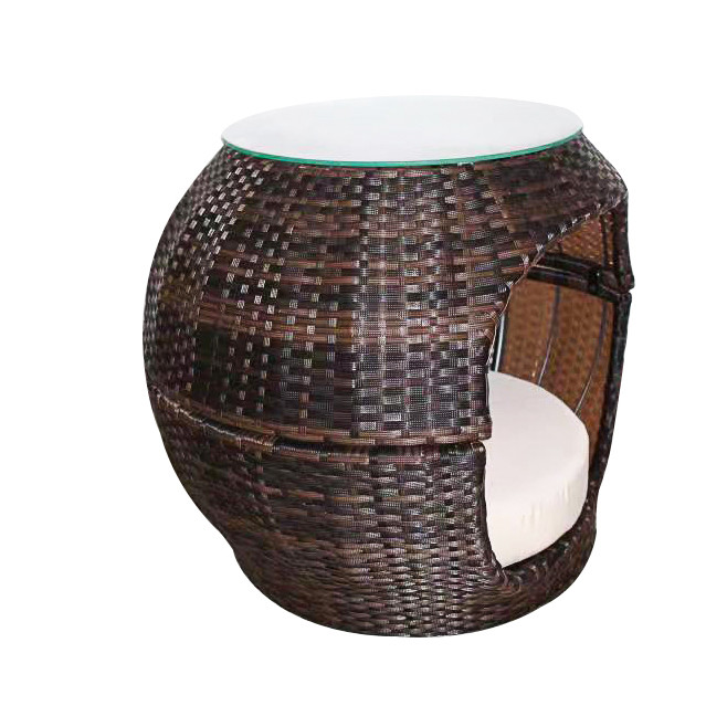 13mm Eco-Friendly Rattan Cat Bed Woven Apple-Shape Dome Cat Cave Cushion Coffee Table Natural Pet Houses Furniture