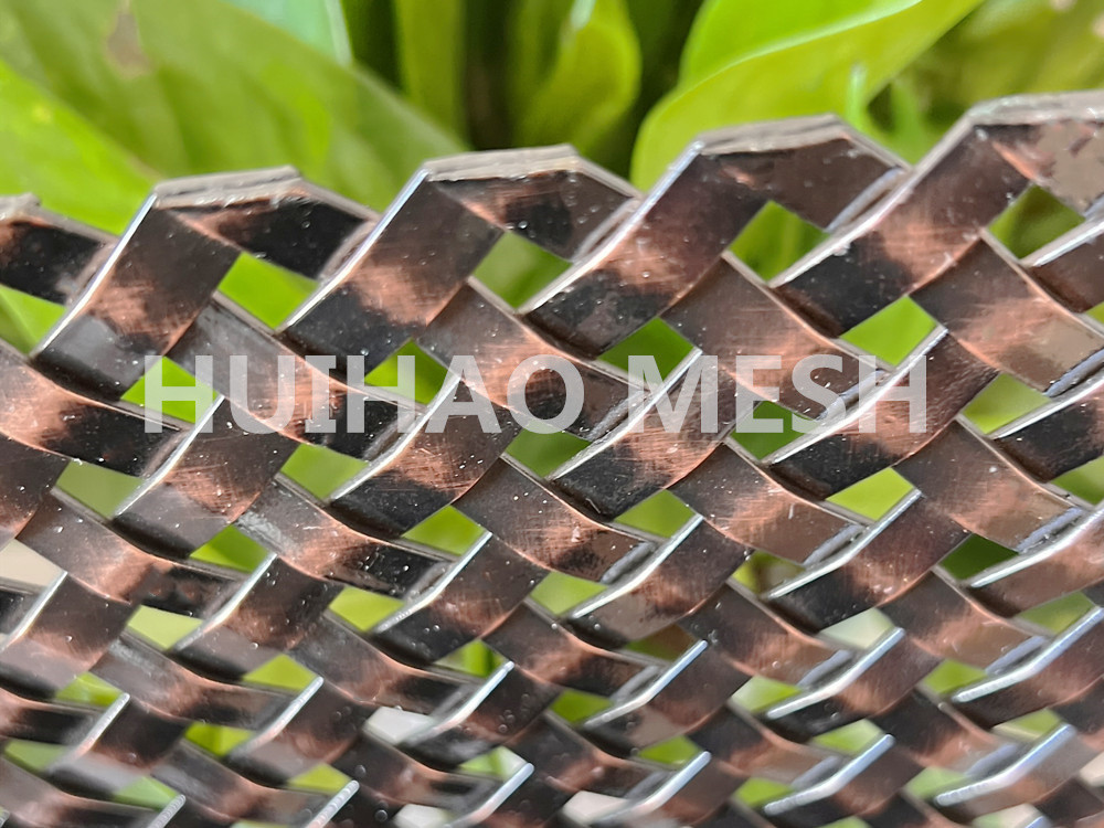 Furniture Cabinets Architectural Wire Mesh Antique Finish Square Hole Stainless Steel 304