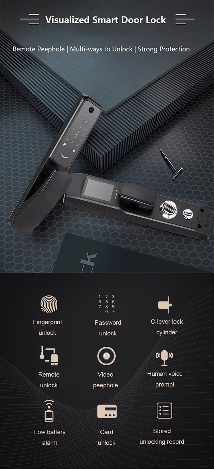 4 AA Fingerprint Password Door Lock