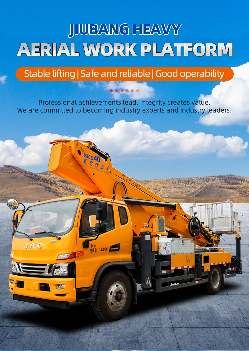 cheap price Jianghuai 40m aerial work vehicle telescopic boom Aerial work lifting equipment with basket