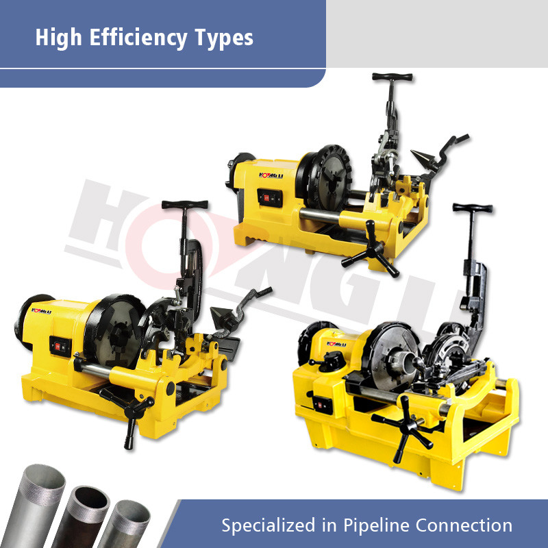  High Efficiency Electric Pipe Machine For Pipes Up To 4 Inch Self Open Die Head Manufactures