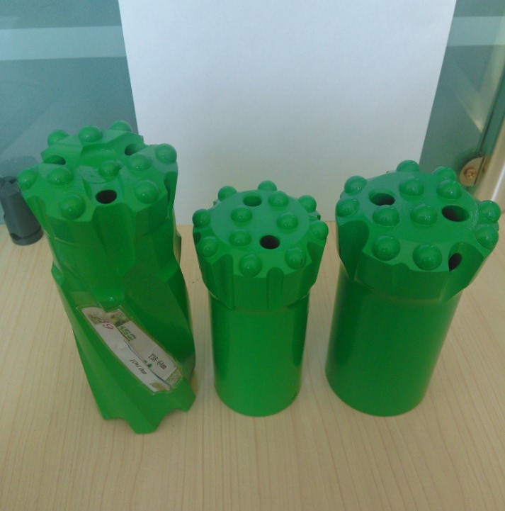 Ballictic / Spherical Green Rock Button Drill Bit 4 / 7 Buttons 51mm for Granite
