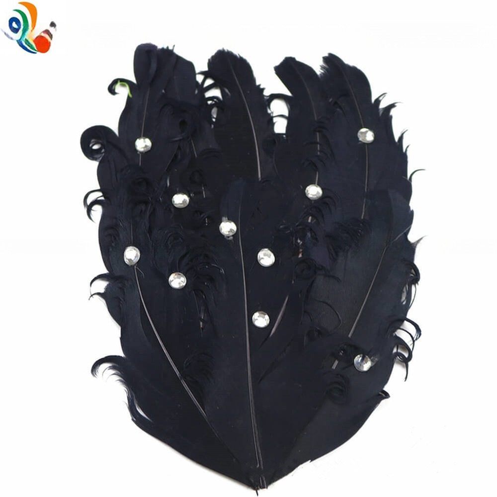 Party Decoration Curly Goose Feather Pad In Pattern Dyed For Event Supplies 10x15cm