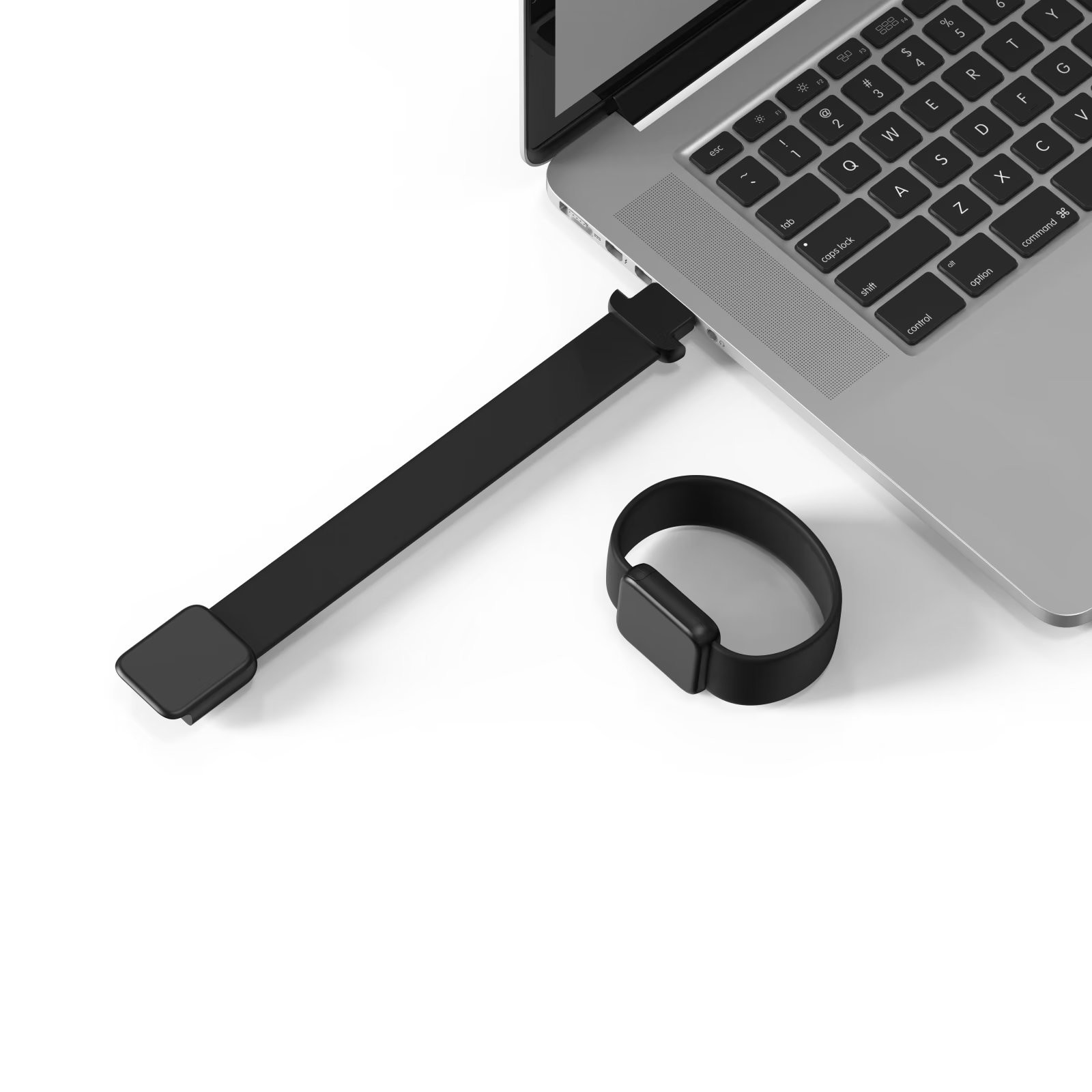 Shiny When Reading On Computer Silicone Wristband Usb With LED Light Laser Logo