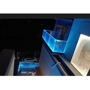 Easy Installation Modern Design Aluminum U Channel Glass Railing with LED Light