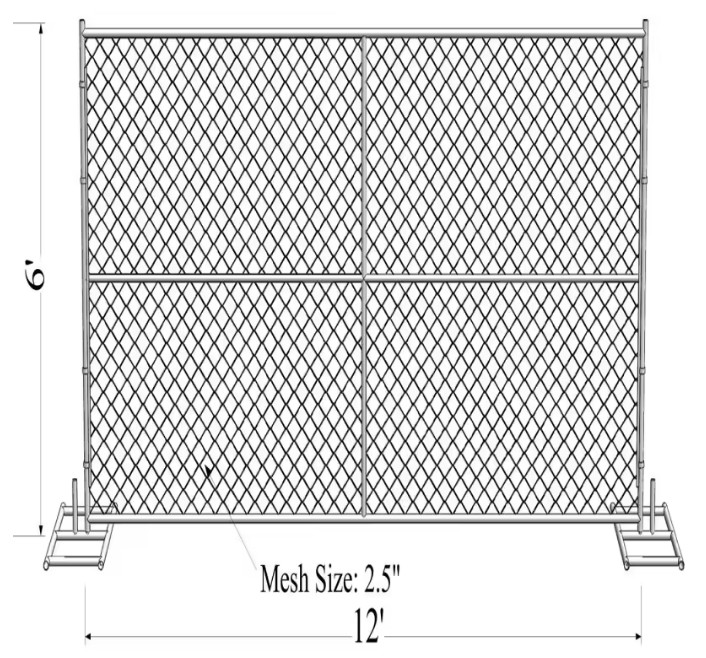 6 X 10 Chain Link Temporary Fence Panel For Construction America Standard