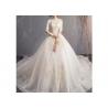 Buy cheap Fashion Off White Long Tail Wedding Dress With Half Sleeve And High Collar from wholesalers