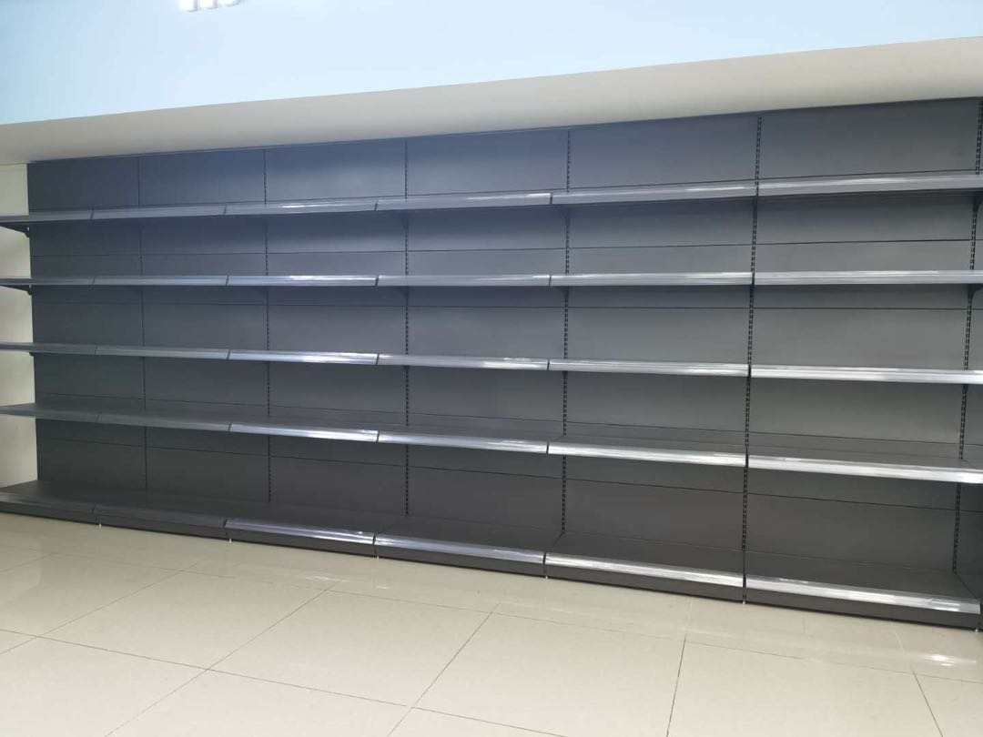 Milk White Convenience Store Display Shelves Retail Store Godolas