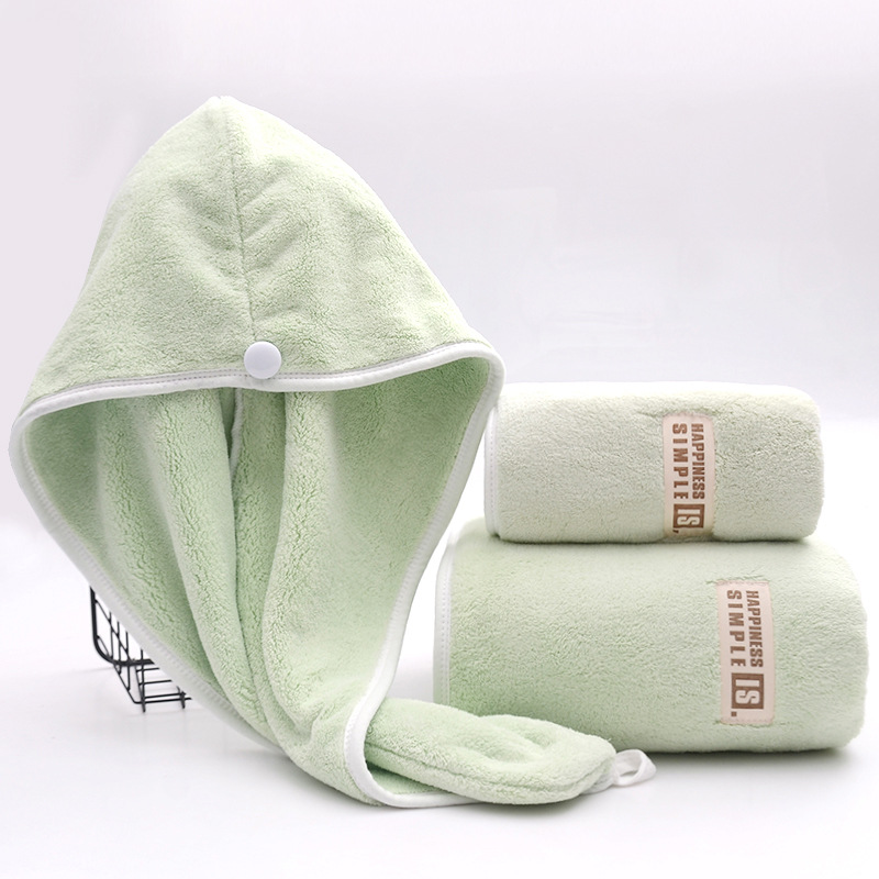 Logo Customizable Hair Cap Absorbent and Multi-Color Coral Fleece for Women's Showers
