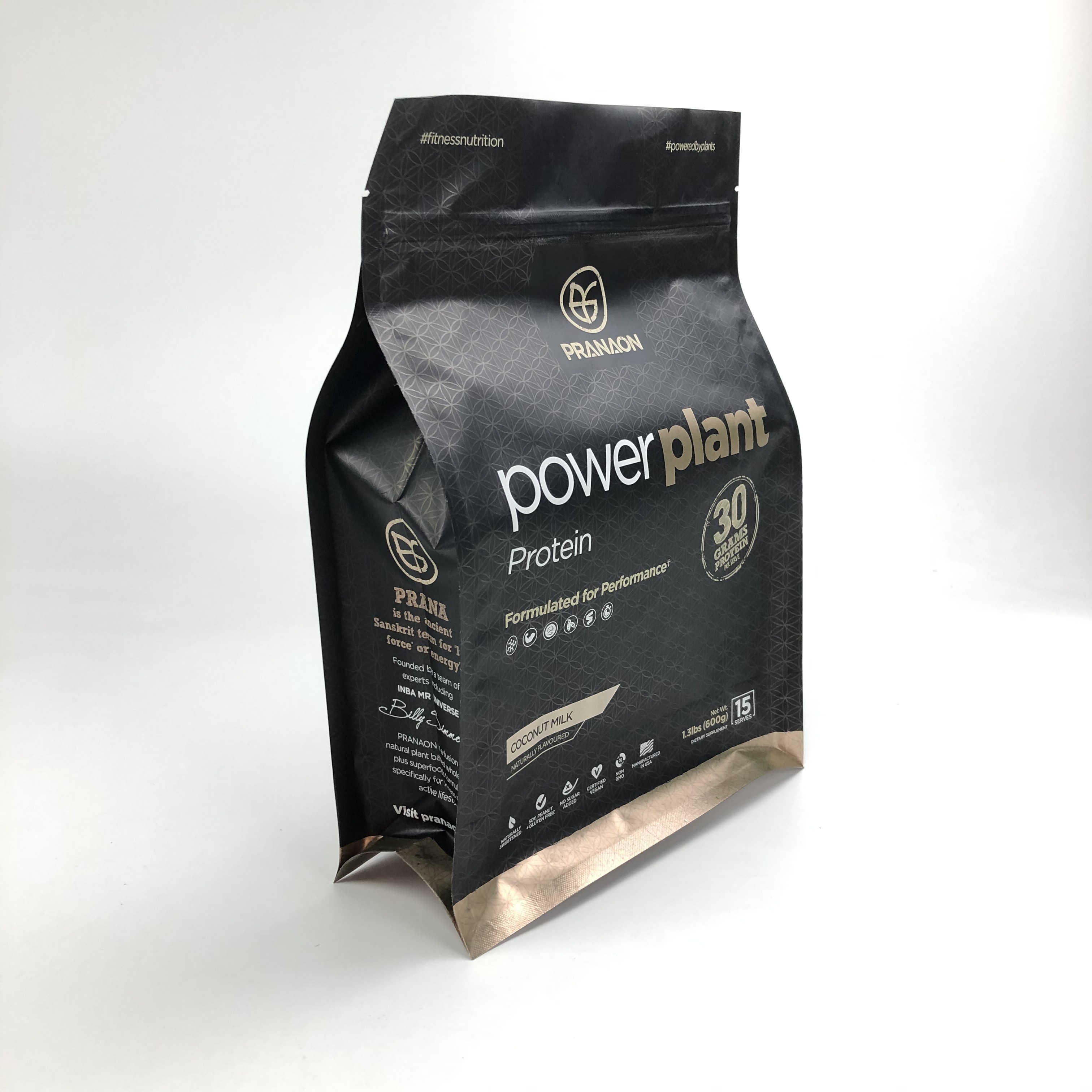 Flat Bottom 500g 1kg VMPET CMYK Protein Powder Packaging Bags