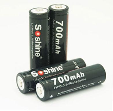 Soshine 3.2V LiFePO4 AA / 14500 700mAh battery, excellent for flashlight, power