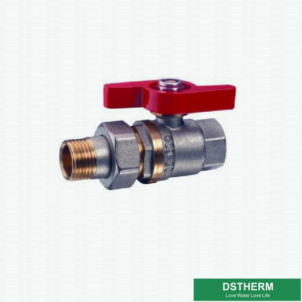 Forged Brass Ball Valve Butterfly Handle Male Union Threaded Two Colors Ball