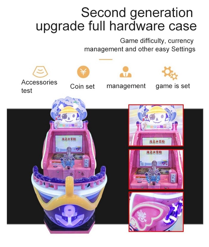 Wooden Cabinet Shooting Game Machine 200W Pirate Adventure