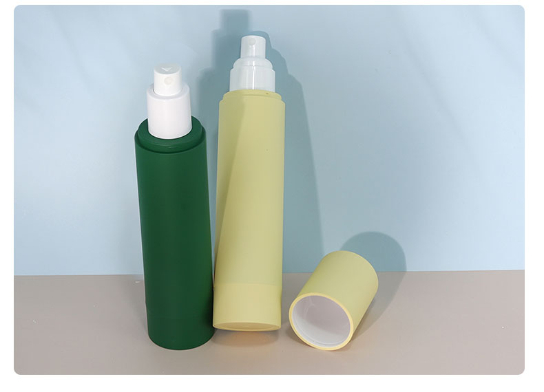 AS Material PCR Soft Hand Lacquer Airless Bottle 120ml Cosmetic Cylinder Vacuum Green Matte Pump Bottle Toner Lotion Bottle