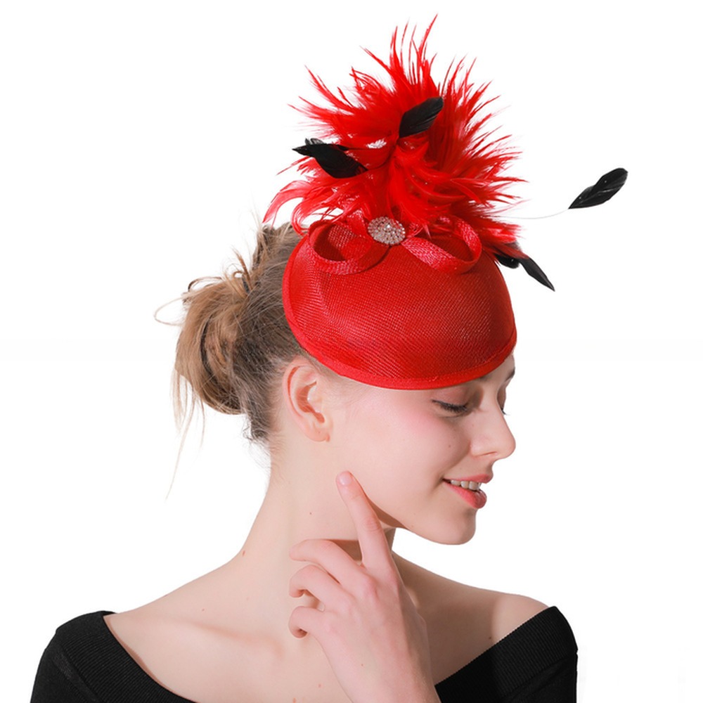 Image Style Tea Party Feather Sinamay Fascinator Hats With Fast Shipping Service