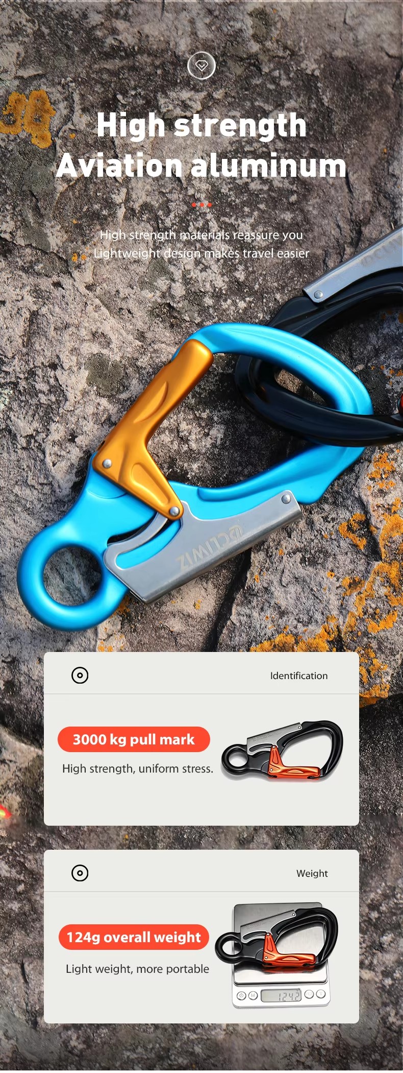 Climbing Hook Ergonomic Handle Secure Attachment Outdoor Exploration