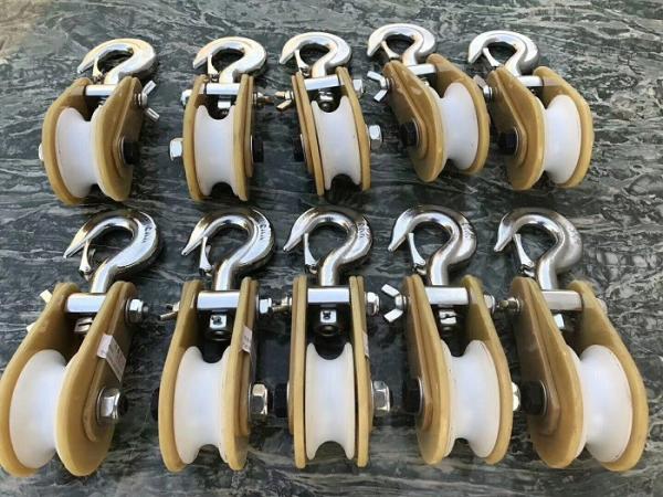 Epoxy Resin Plate Tower Erection Tools Insulated Hoisting Tackle 8mm Rope Max