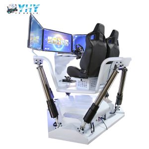 6 DOF Three Screen Vr Car Racing Simulator Double Seats