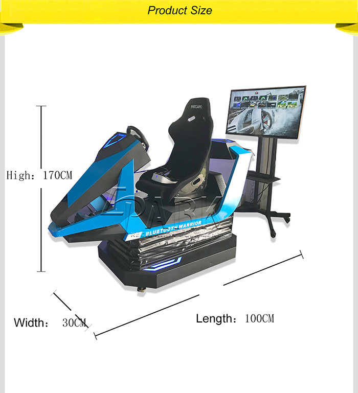 Amusement Park Bluetooth Warrior 9D VR Simulator / Car Racing Game Machine