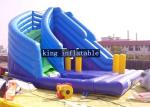  Blue Durable Inflatable Water Slide With Pool N Obstacle Games CE Customized Manufactures