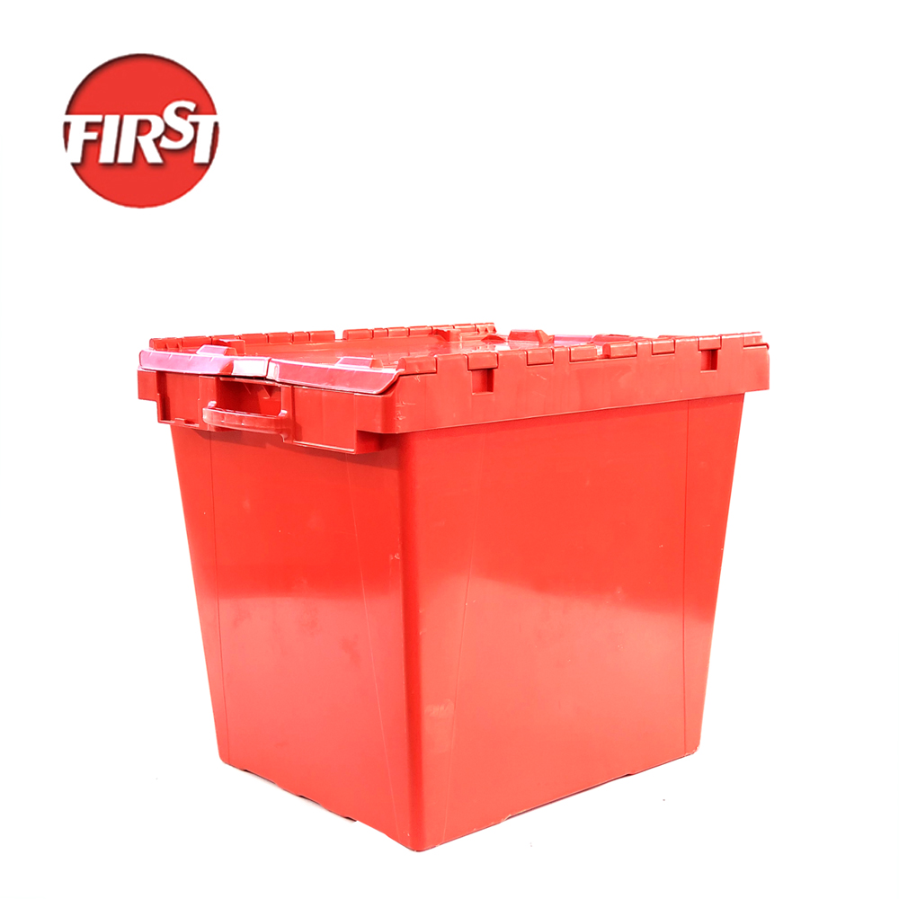 Attached Lid Stackable Plastic Milk Crates Vegetable Storage Industrial Handling