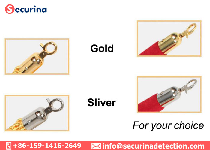 Stainless Steel Security Bollards Crowd Control With Velvet Rope Stanchions
