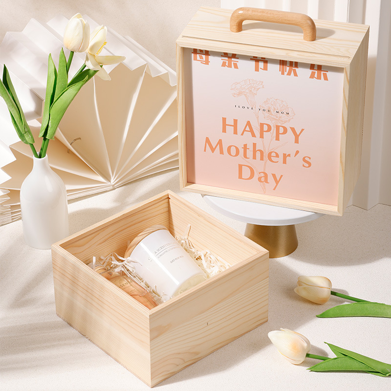 Wooden handmade gift box decorated memory large durable reinforcement high quality light weight multi-purpose