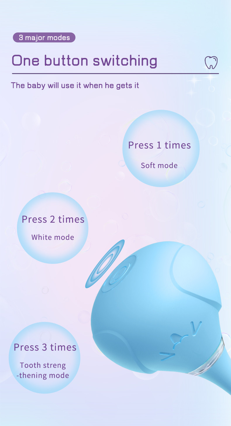 Waterproof Ultrasonic Sonic 360 Degree Baby Children Kids Auto O-Shape Electr Toothbrush