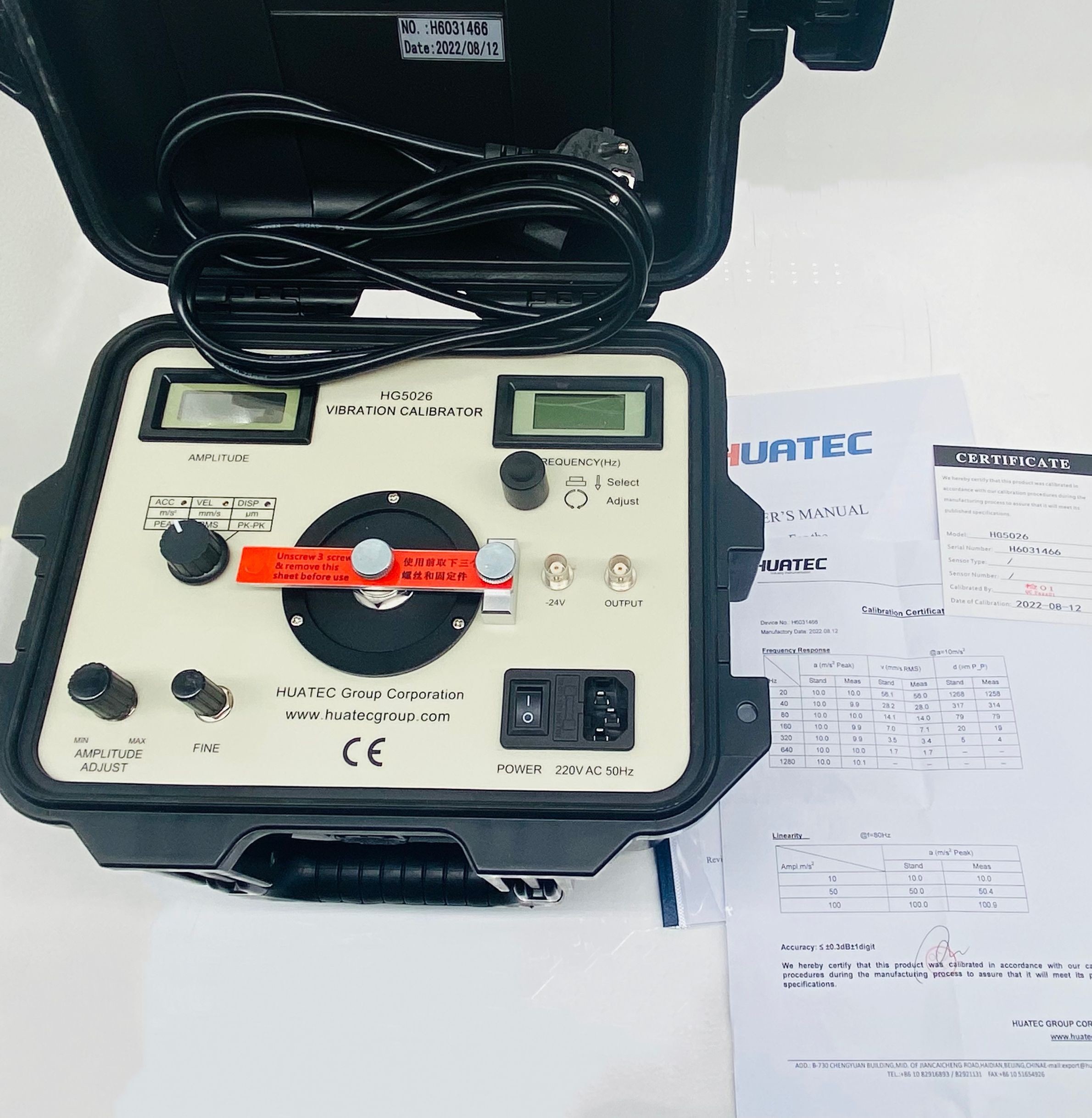 HG-5026 Standard Transducer Vibration Head In One Vibration Calibrator With Sine Signal Generator