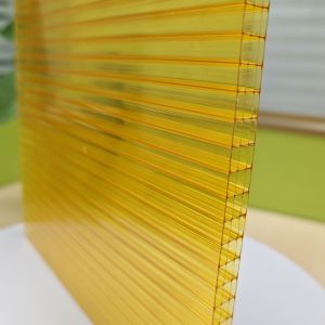 Yellow 10mm Four Layer Polycarbonate Hollow Sheet Ultimate Combination Of