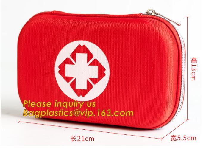 Red pu leather waterproof mini eva first aid kit case,first aid box plastic case carrying case,Medical Multi-functional