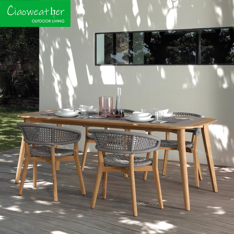 Modern Design Stackable Dining Chairs for Waterproof Outdoor Patio Furniture in Garden Environment
