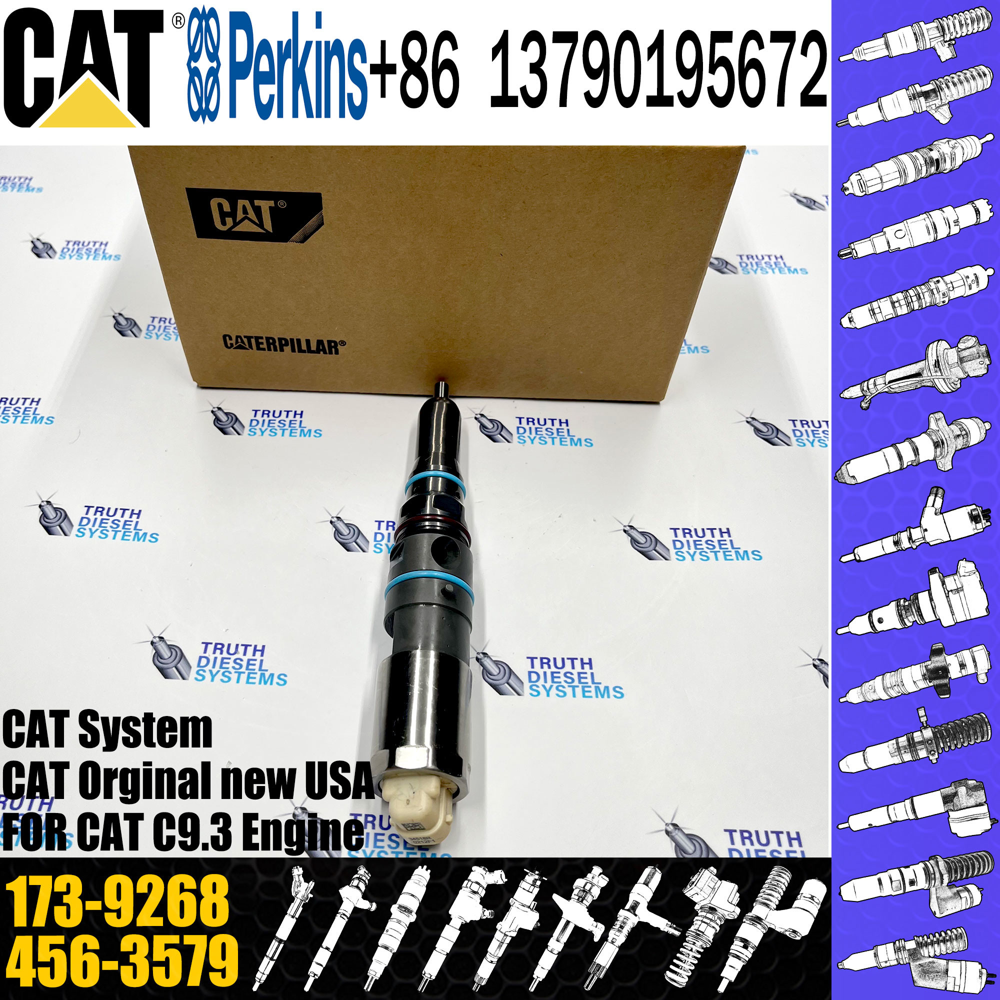 Fuel Injector 20R-5077 173-9268 456-3579 198-7912 456-3544 460-8213 For Caterpillar
