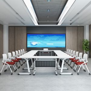 General Movable Splicing Folding Training Table With Wheels Flip Long Table