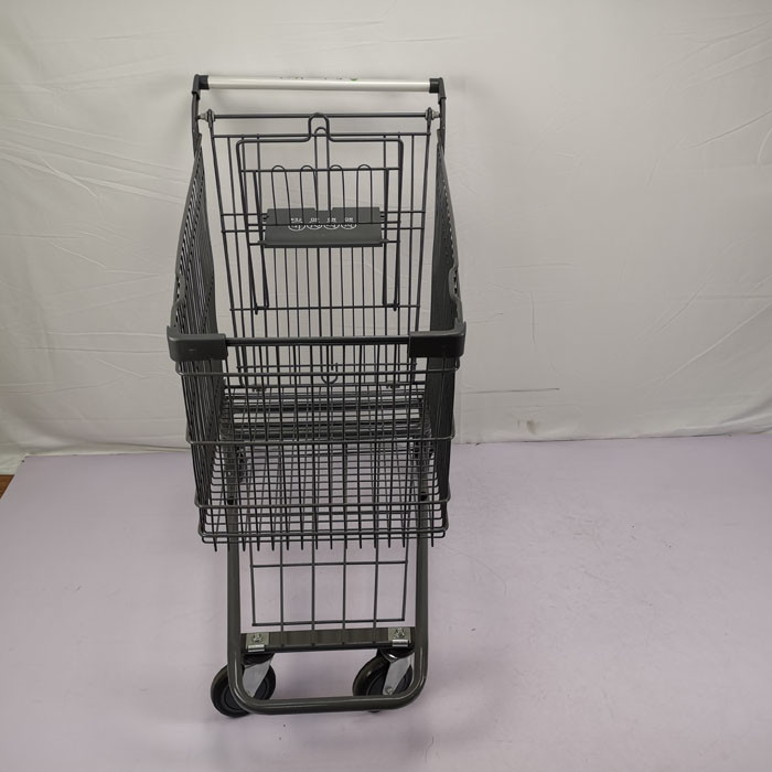 150L American Style Supermarket Shopping Trolley PU Wheel Grocery Trolly Cart