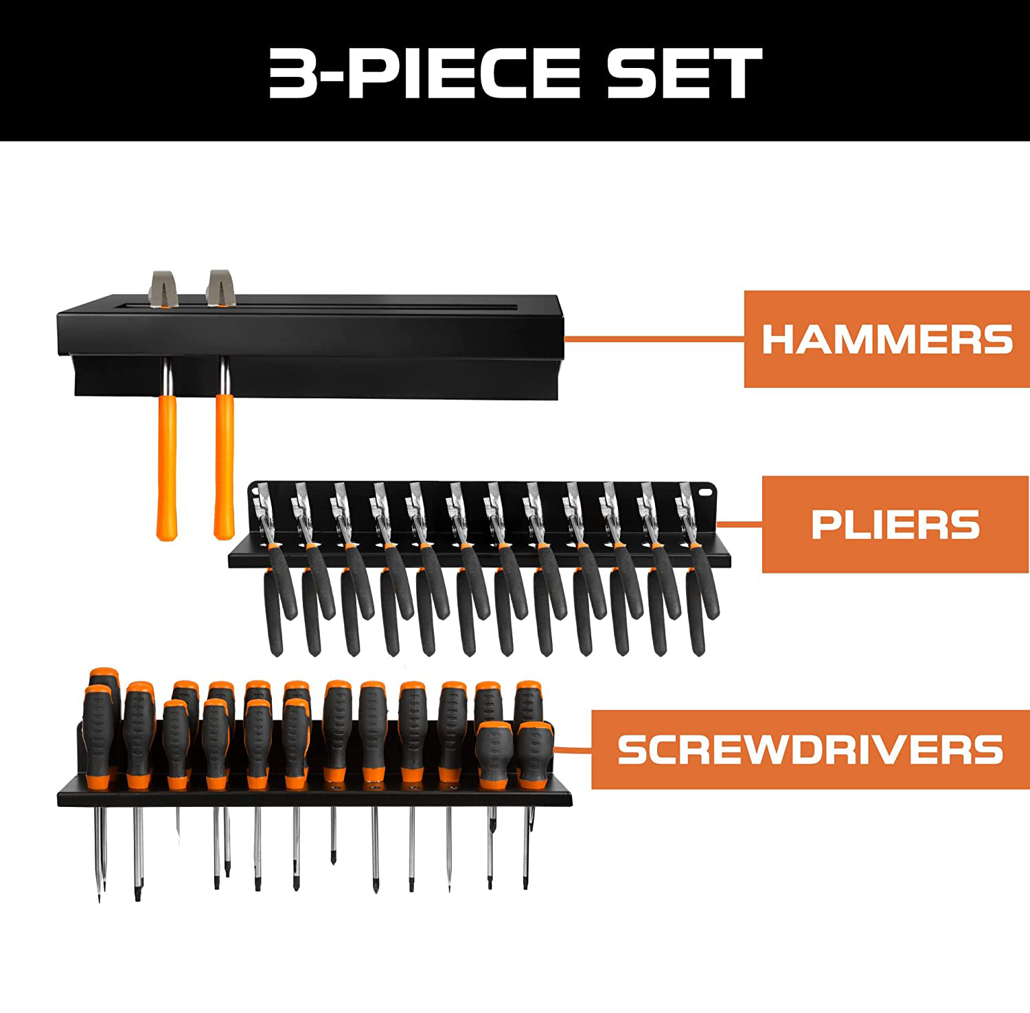 Power Tool Cordless Drill Steel Storage Rack Organizer for Wall Mount and 3 Shelves